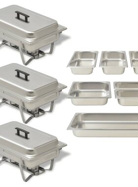 VidaXL Rechaud set roestvrij staal 3-delig