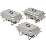 VidaXL Rechaud set roestvrij staal 3-delig