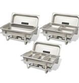 VidaXL Rechaud set roestvrij staal 3-delig