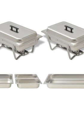 VidaXL Rechaud set roestvrij staal 2-delig