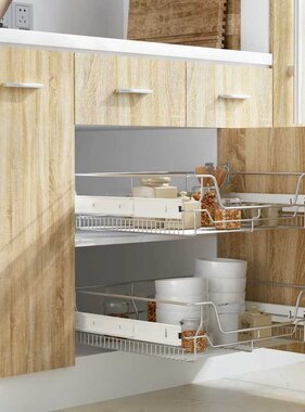 VidaXL Draadmanden uittrekbaar 2 st 600 mm zilverkleurig