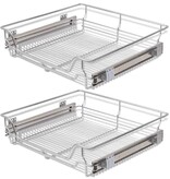 VidaXL Draadmanden uittrekbaar 2 st 600 mm zilverkleurig