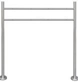 VidaXL Brievenbusstandaard dubbele brievenbus roestvrij staal