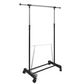 VidaXL Kledingrek verstelbaar met 4 wieltjes en 1 ophangrail
