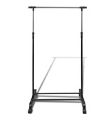 VidaXL Kledingrek verstelbaar met 4 wieltjes en 1 ophangrail