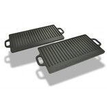 VidaXL Grillplaat gietijzer dubbelzijdig 38x23 cm 2 st