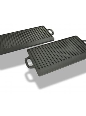 VidaXL Grillplaat gietijzer dubbelzijdig 38x23 cm 2 st