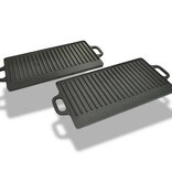 VidaXL Grillplaat gietijzer dubbelzijdig 38x23 cm 2 st