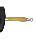 VidaXL Grillpan met houten handvat gietijzer 20x20 cm