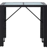 VidaXL 5-delige Tuinbarset poly rattan en glas zwart