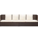 VidaXL Tuinbed met kussens poly rattan bruin
