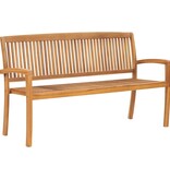 VidaXL Tuinbank 3-zits stapelbaar 159 cm massief teakhout