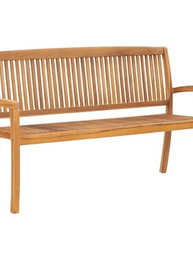VidaXL Tuinbank 3-zits stapelbaar 159 cm massief teakhout
