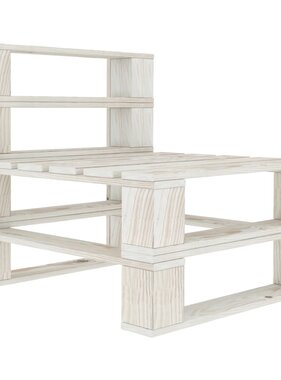 VidaXL Tuinmiddenbank pallet hout wit