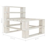 VidaXL Tuinmiddenbank pallet hout wit