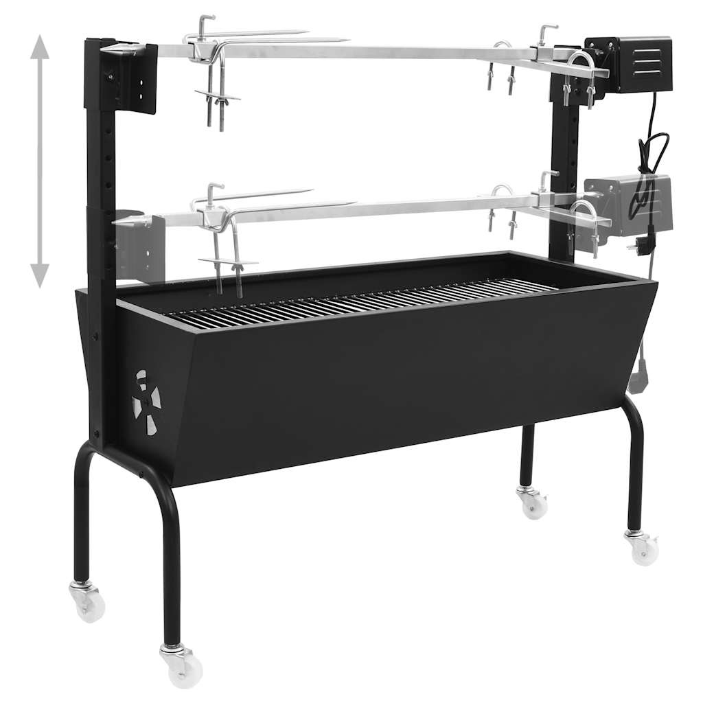 VidaXL BBQ draaispit elektrisch roestvrij staal