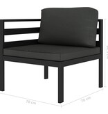 VidaXL 3-delige Loungeset met kussens aluminium antraciet