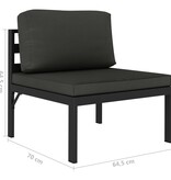 VidaXL 3-delige Loungeset met kussens aluminium antraciet