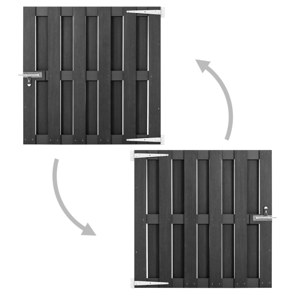 VidaXL Poort 100x100 cm HKC grijs