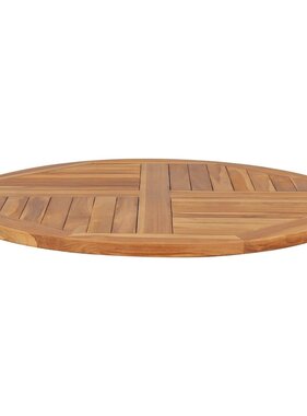 VidaXL Tafelblad rond 2,5 cm 90 cm massief teakhout