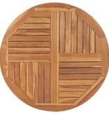 VidaXL Tafelblad rond 2,5 cm 90 cm massief teakhout