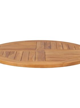 VidaXL Tafelblad rond 2,5 cm 80 cm massief teakhout