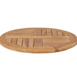 VidaXL Tafelblad rond 2,5 cm 60 cm massief teakhout