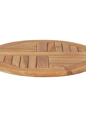 VidaXL Tafelblad rond 2,5 cm 60 cm massief teakhout