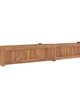 VidaXL Plantenbak verhoogd 200x30x25 cm massief teakhout