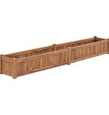 VidaXL Plantenbak verhoogd 200x30x25 cm massief teakhout