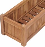 VidaXL Plantenbak verhoogd 200x30x25 cm massief teakhout