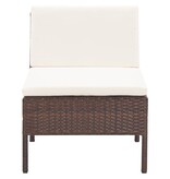 VidaXL 3-delige Loungeset met kussens poly rattan bruin