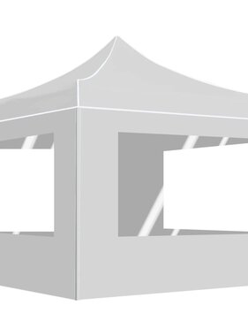 VidaXL Partytent inklapbaar met wanden 2x2 m aluminium wit
