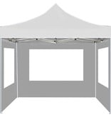 VidaXL Partytent inklapbaar met wanden 2x2 m aluminium wit