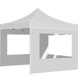 VidaXL Partytent inklapbaar met wanden 2x2 m aluminium wit