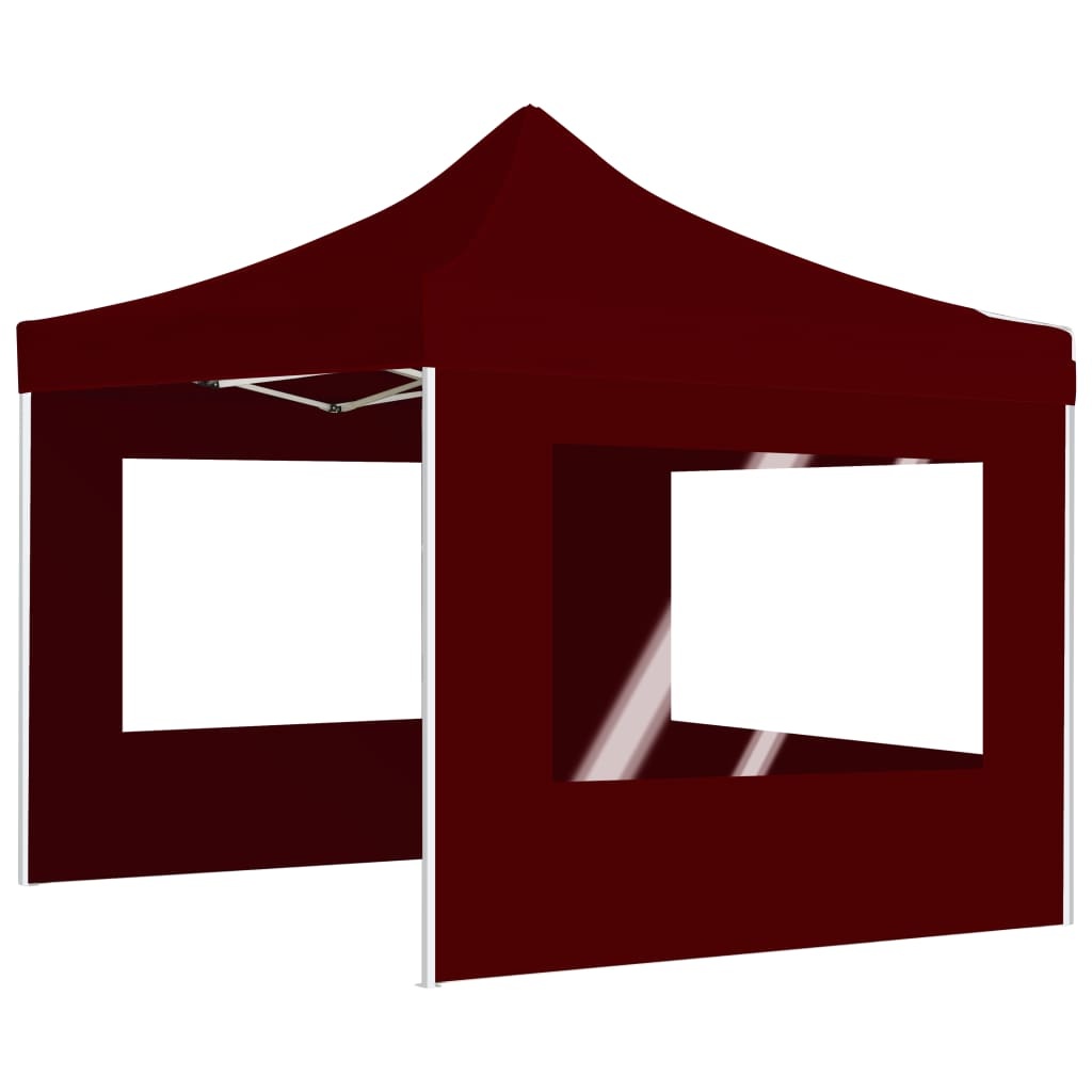 VidaXL Partytent inklapbaar met wanden 2x2 m aluminium bordeauxrood