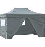 VidaXL Partytent met 4 zijwanden inklapbaar 3x4 m staal antraciet