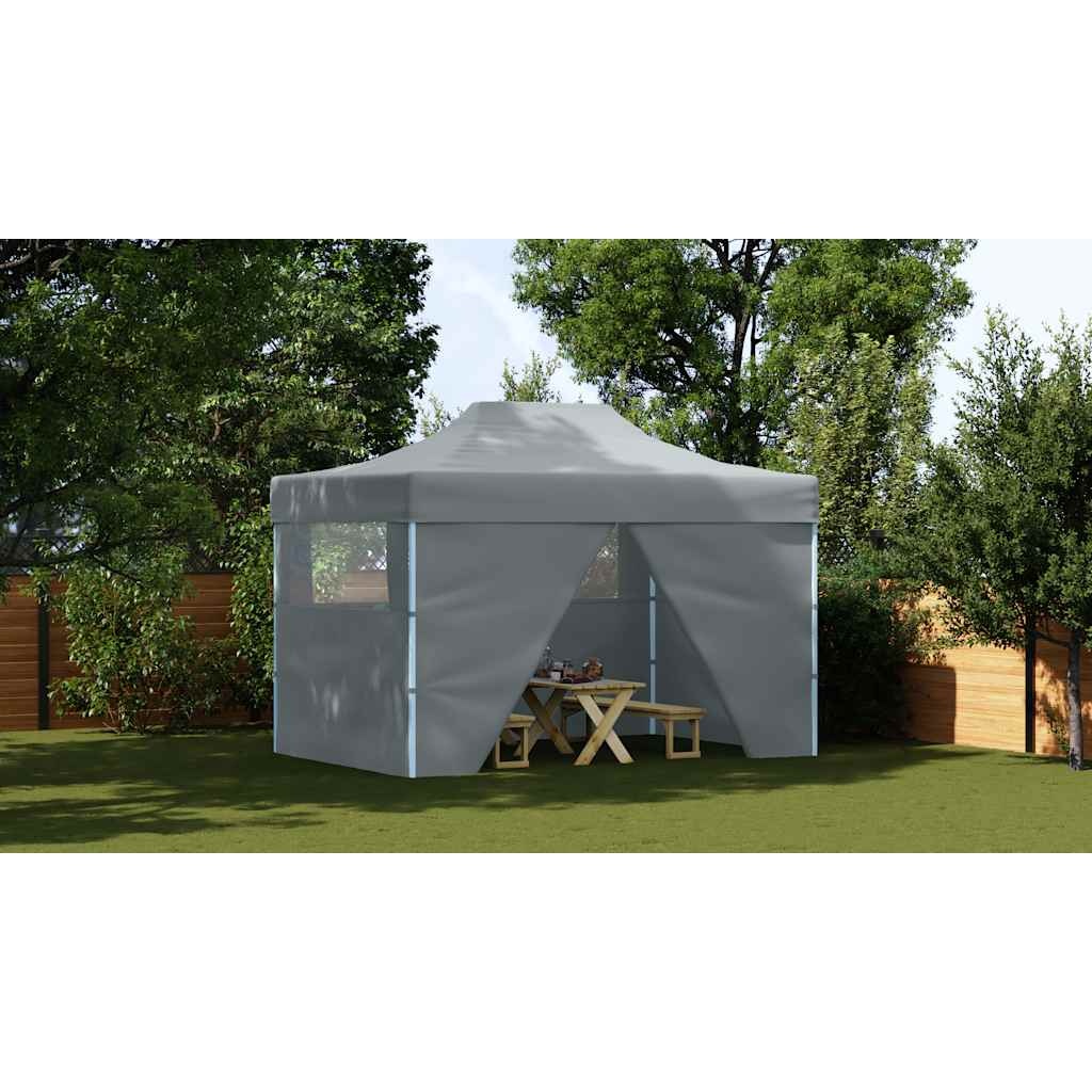 VidaXL Partytent met 4 zijwanden inklapbaar 3x4 m staal antraciet