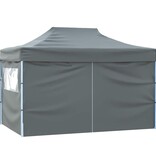 VidaXL Partytent met 4 zijwanden inklapbaar 3x4 m staal antraciet