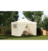 VidaXL Partytent met 4 zijwanden inklapbaar 3x4 m staal crème