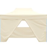 VidaXL Partytent met 4 zijwanden inklapbaar 3x4 m staal crème