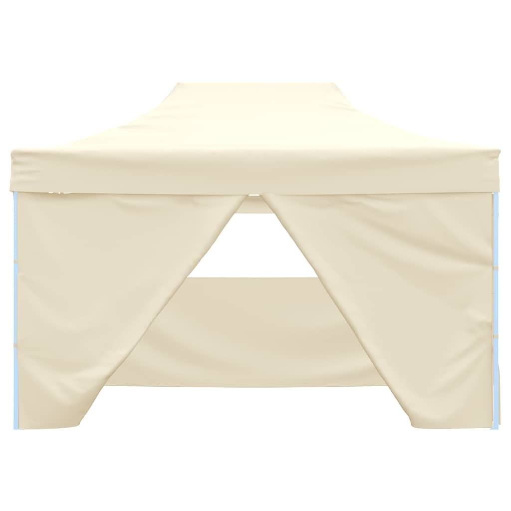 VidaXL Partytent met 4 zijwanden inklapbaar 3x4 m staal crème