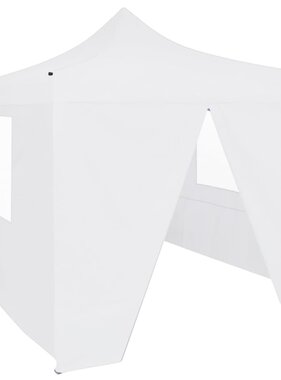 VidaXL Partytent met 4 zijwanden inklapbaar 3x3 m staal wit