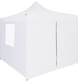 VidaXL Partytent met 4 zijwanden inklapbaar 3x3 m staal wit