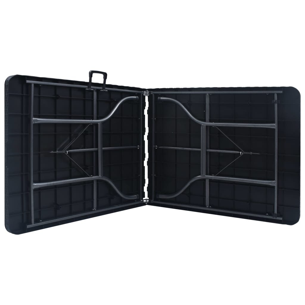 VidaXL Tuintafel inklapbaar 180x75x72 cm HDPE en kunstrattan zwart