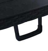 VidaXL Tuintafel inklapbaar 180x75x72 cm HDPE en kunstrattan zwart