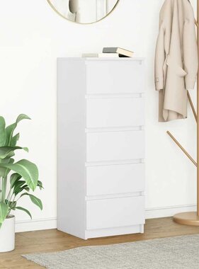 VidaXL Dressoir met lades 37,5x35x99 cm spaanplaat wit