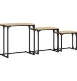 VidaXL 3-delige Tafeltjesset bewerkt hout sonoma eikenkleurig