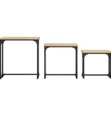 VidaXL 3-delige Tafeltjesset bewerkt hout sonoma eikenkleurig