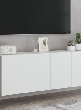 VidaXL Tv-meubels 2 st wandgemonteerd 60x30x41 cm wit
